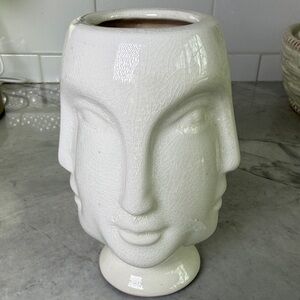 Vintage Postmodern White Ceramic “Dora Maar”  Inspired Vase